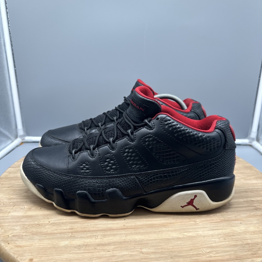 Nike Air Jordan 9 Retro Low Bred Black Gym Red White 832822-001 Men's 10.5